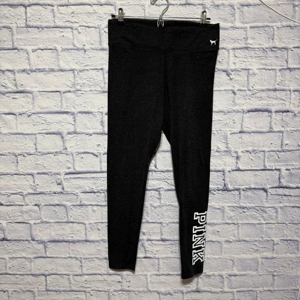 Victoria’s Secret PINK yoga leggings gray and white
